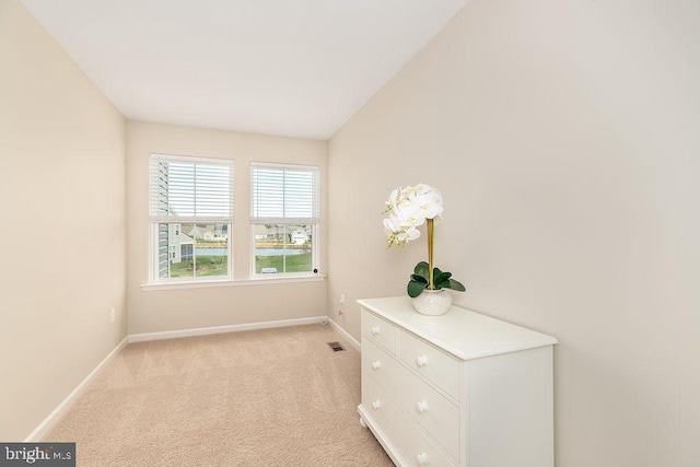 39348 Owls Nest Ln, Millville, DE 19967 - interior space with baseboards, visible vents, and light carpet
