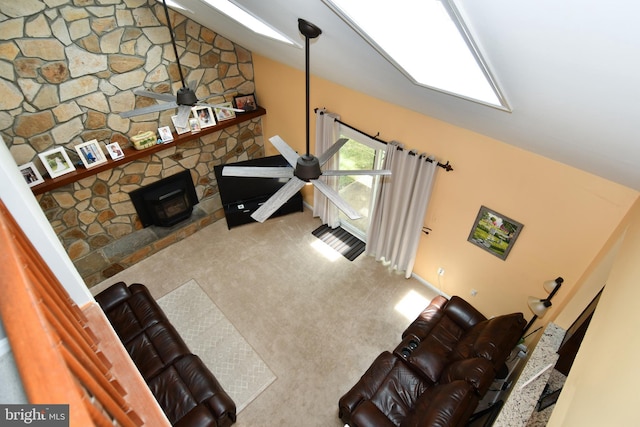 3505 Fox Ridge Rd, Waldorf, MD 20601 - carpeted living area featuring vaulted ceiling