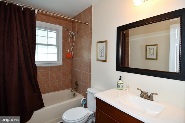 3505 Fox Ridge Rd, Waldorf, MD 20601 - bathroom featuring toilet, shower / bathtub combination with curtain, and vanity