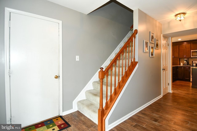 3505 Fox Ridge Rd, Waldorf, MD 20601 - stairway with wood finished floors and baseboards