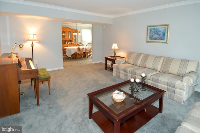 3505 Fox Ridge Rd, Waldorf, MD 20601 - living room with carpet flooring, crown molding, and baseboards