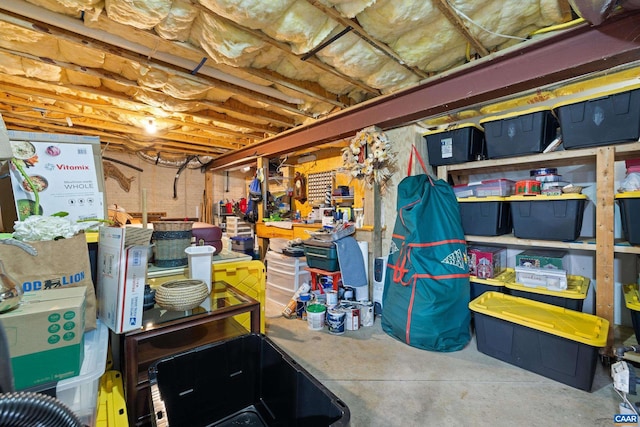 view of storage area