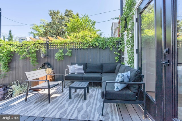 430 15th St SE, Washington, DC 20003 - wooden deck with a fenced backyard and outdoor lounge area