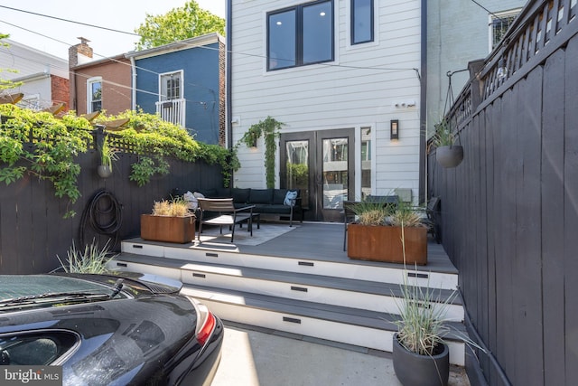 430 15th St SE, Washington, DC 20003 - rear view of property with fence, french doors, and an outdoor hangout area
