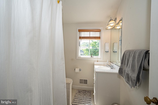 701 Argyle Rd, Wynnewood, PA 19096 - bathroom featuring vanity, baseboards, and a shower with curtain