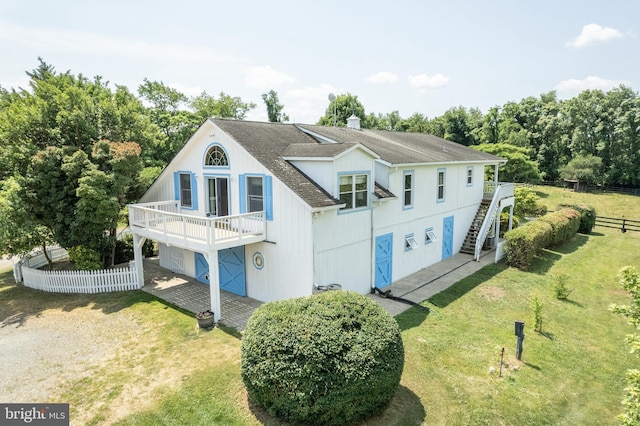 537 Cannon Ball Rd, Berryville, VA 22611 - view of front of home with a chimney, roof with shingles, stairs, a garage, and driveway