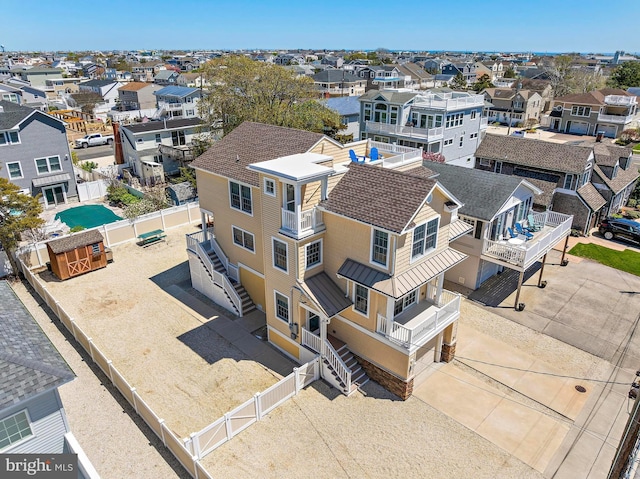 aerial view featuring a residential view