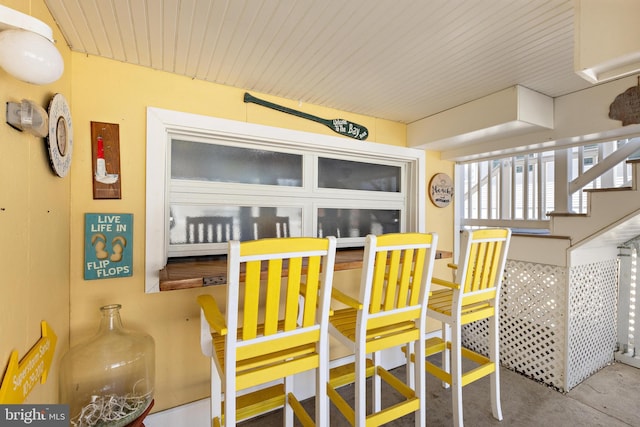 view of patio / terrace featuring an outdoor bar
