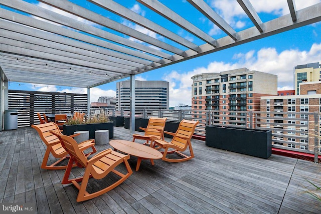 1320 Fenwick Ln Unit 402, Silver Spring, MD 20910 - wooden terrace with a city view and a pergola