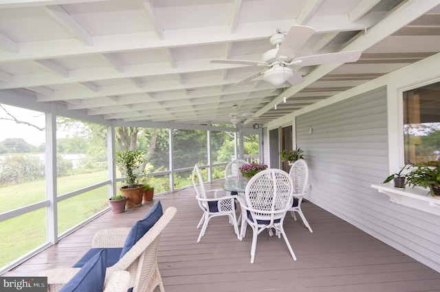 2210 Horns Point Rd, Cambridge, MD 21613 - sunroom / solarium with ceiling fan and healthy amount of natural light
