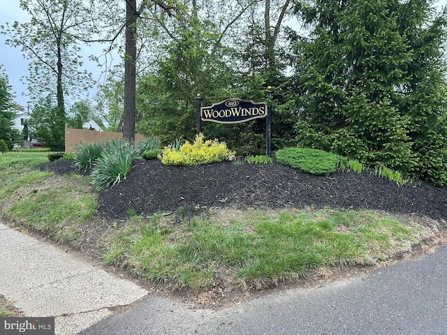 view of community sign