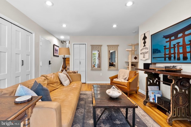 1 Christian St Unit 44L, Philadelphia, PA 19147 - living area with baseboards, recessed lighting, and wood finished floors