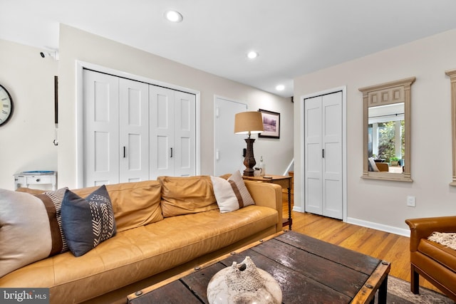 1 Christian St Unit 44L, Philadelphia, PA 19147 - living room with baseboards, recessed lighting, and wood finished floors