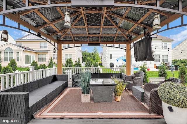 6206 Payton Way, Frederick, MD 21703 - view of patio featuring an outdoor hangout area and a gazebo