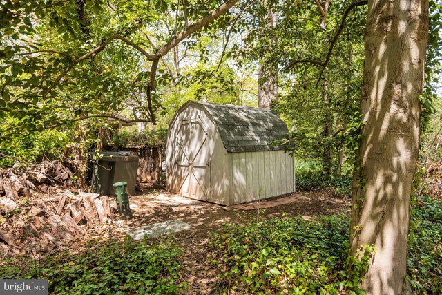view of shed