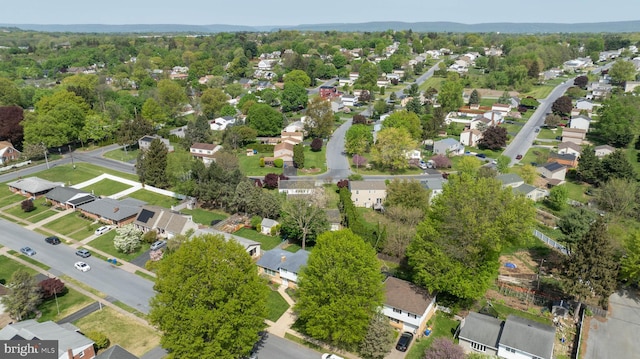 drone / aerial view with a residential view