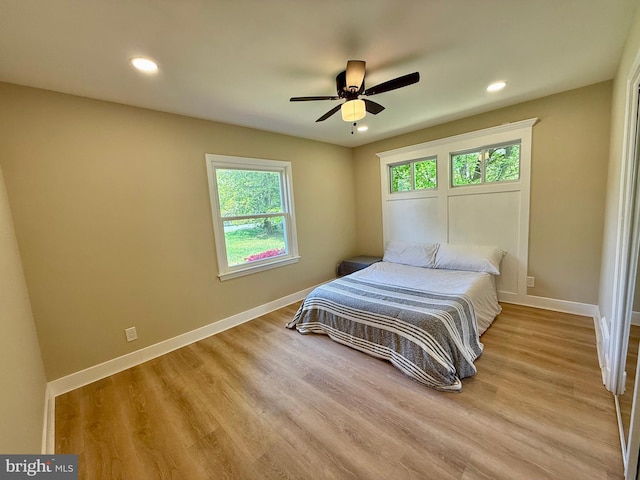 9905 Stoughton Rd, Fairfax, VA 22032 - bedroom featuring multiple windows, light wood-style floors, baseboards, and recessed lighting