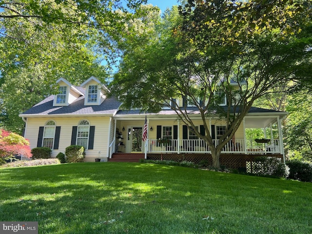 3635 Wessex Ln, Huntingtown, MD 20639 - view of front of home with a front lawn and covered porch
