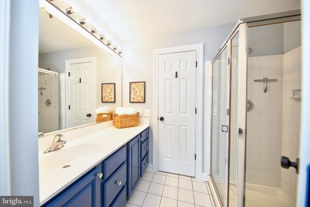 904 Martell Ct Unit 904-E, Bel Air, MD 21014 - full bath with a shower stall, tile patterned flooring, and vanity
