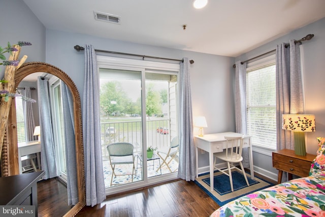 904 Martell Ct Unit 904-E, Bel Air, MD 21014 - bedroom featuring access to outside and dark wood-style floors
