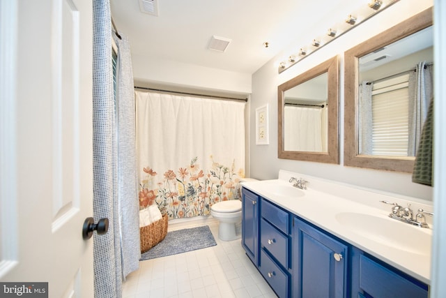904 Martell Ct Unit 904-E, Bel Air, MD 21014 - full bath with double vanity, toilet, tile patterned flooring, and curtained shower