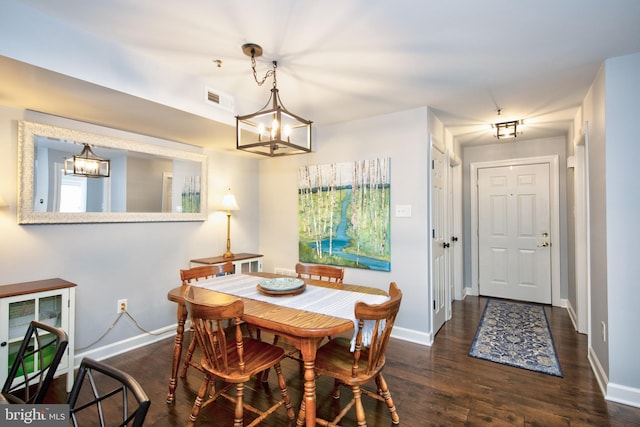 904 Martell Ct Unit 904-E, Bel Air, MD 21014 - dining room with a chandelier, baseboards, and wood finished floors