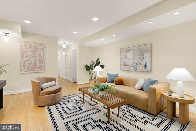 1320 Park Rd NW Unit 1, Washington, DC 20010 - living area featuring light wood-style floors, recessed lighting, and baseboards