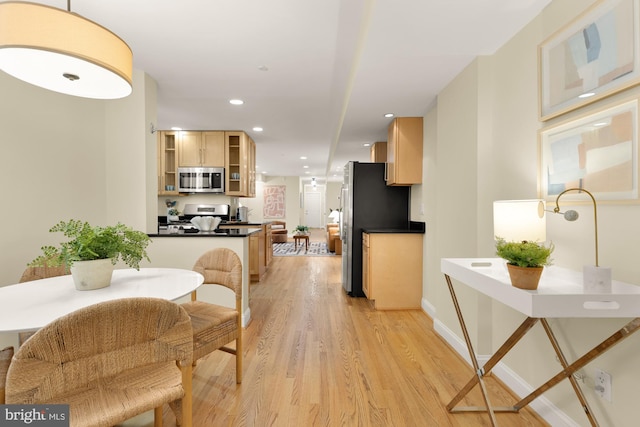1320 Park Rd NW Unit 1, Washington, DC 20010 - dining space featuring light wood-style flooring, recessed lighting, and baseboards