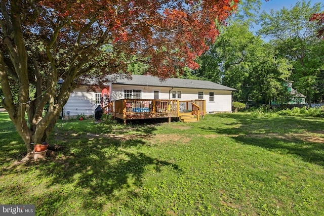 947 Old York Rd, Hightstown, NJ 08520 - back of house featuring a lawn and a deck