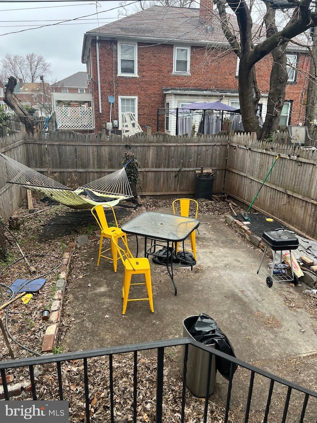 view of patio with a fenced backyard
