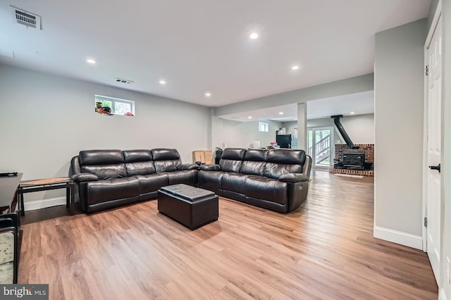 3646 Double Rock Ln, Baltimore, MD 21234 - living area featuring recessed lighting, light wood-type flooring, and visible vents