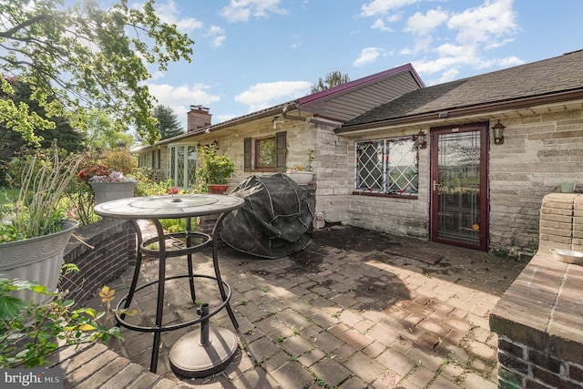 view of patio / terrace with a grill