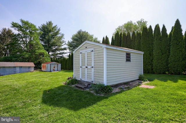 view of shed