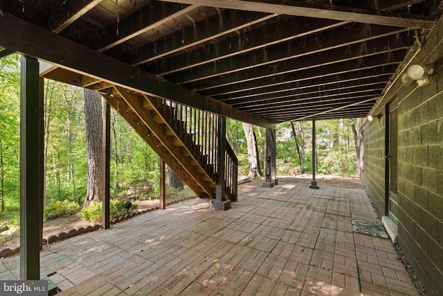 view of patio with stairs