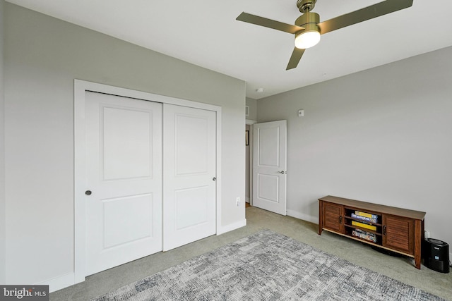 2320 Field Point Rd Unit 4-405, Herndon, VA 20171 - bedroom with carpet floors, a closet, baseboards, and ceiling fan