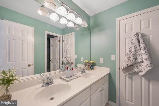 full bathroom with double vanity