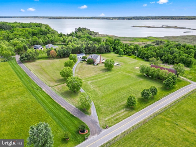 drone / aerial view of a nearby body of water