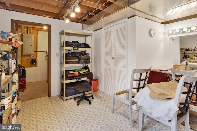 interior space featuring electric panel