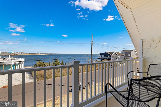 balcony with a water view