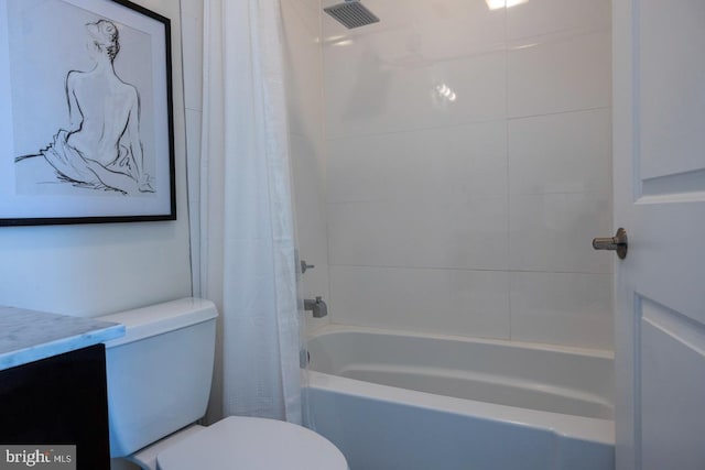 1421 Florida Ave NW Unit 5, Washington, DC 20009 - bathroom featuring toilet, shower / tub combo with curtain, vanity, and visible vents