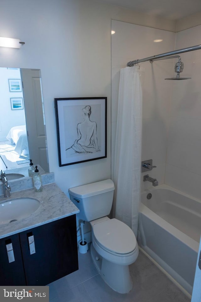 1421 Florida Ave NW Unit 5, Washington, DC 20009 - bathroom with tile patterned flooring, toilet, shower / tub combo, and vanity