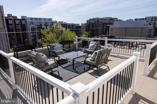 1421 Florida Ave NW Unit 5, Washington, DC 20009 - view of patio featuring outdoor lounge area, a view of city, and a balcony