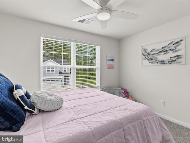 35040 Dundee St Unit 133, Frankford, DE 19945 - carpeted bedroom featuring visible vents, baseboards, and a ceiling fan