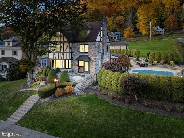 view of yard with stairway