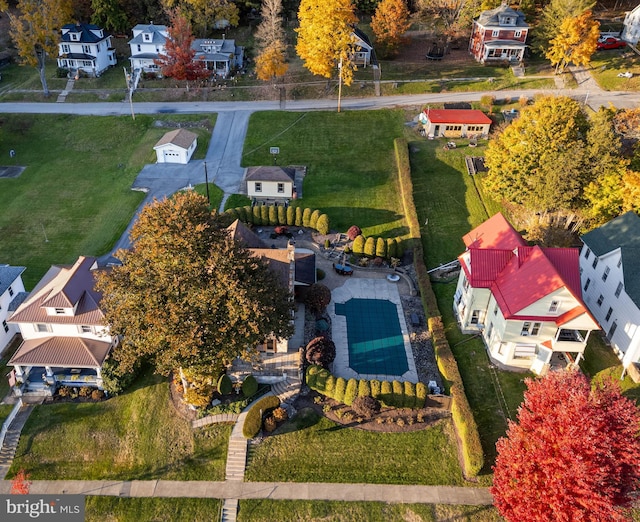 aerial view featuring a residential view