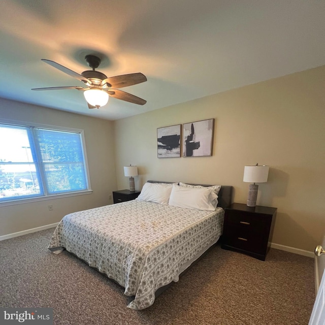 54 Ethel Ave, Hummelstown, PA 17036 - bedroom with baseboards, dark colored carpet, and a ceiling fan