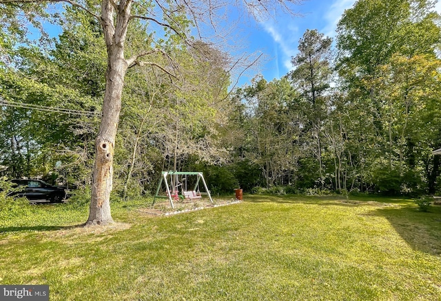 view of yard featuring a playground