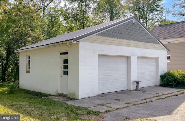 view of garage