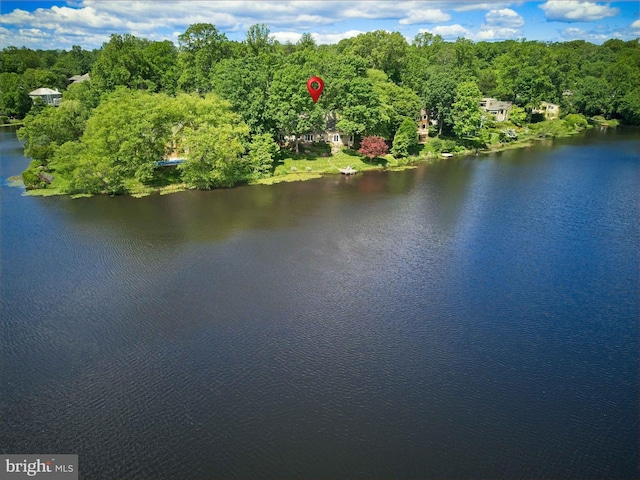 11566 Lake Newport Rd, Reston, VA 20194 - aerial view of property and surrounding area with a large body of water and a forest