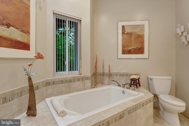 11566 Lake Newport Rd, Reston, VA 20194 - bathroom with toilet, a garden tub, and tile patterned floors